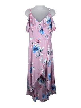 By & By Pink Hi Low Floral Dress Size XLg